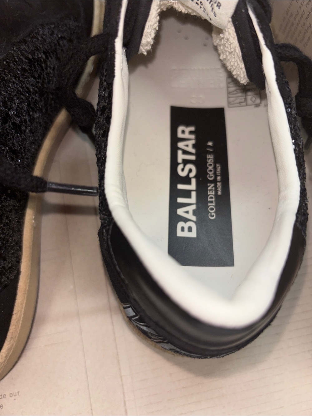 Golden Goose Black Suede Women's Sneakers with Glitter Accents - Picture 10 of 11